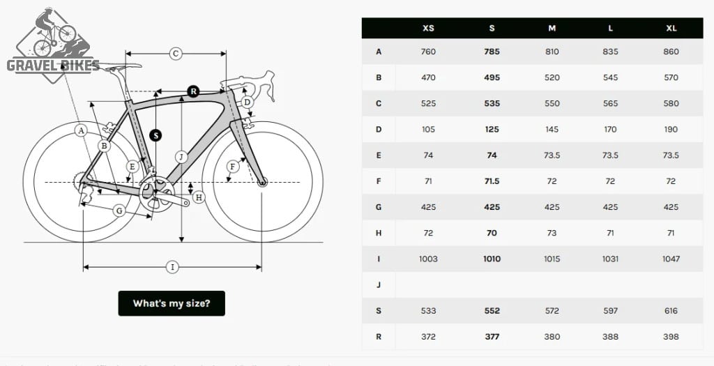 eddy merckx gravel kerékpár acélváz mérettábla